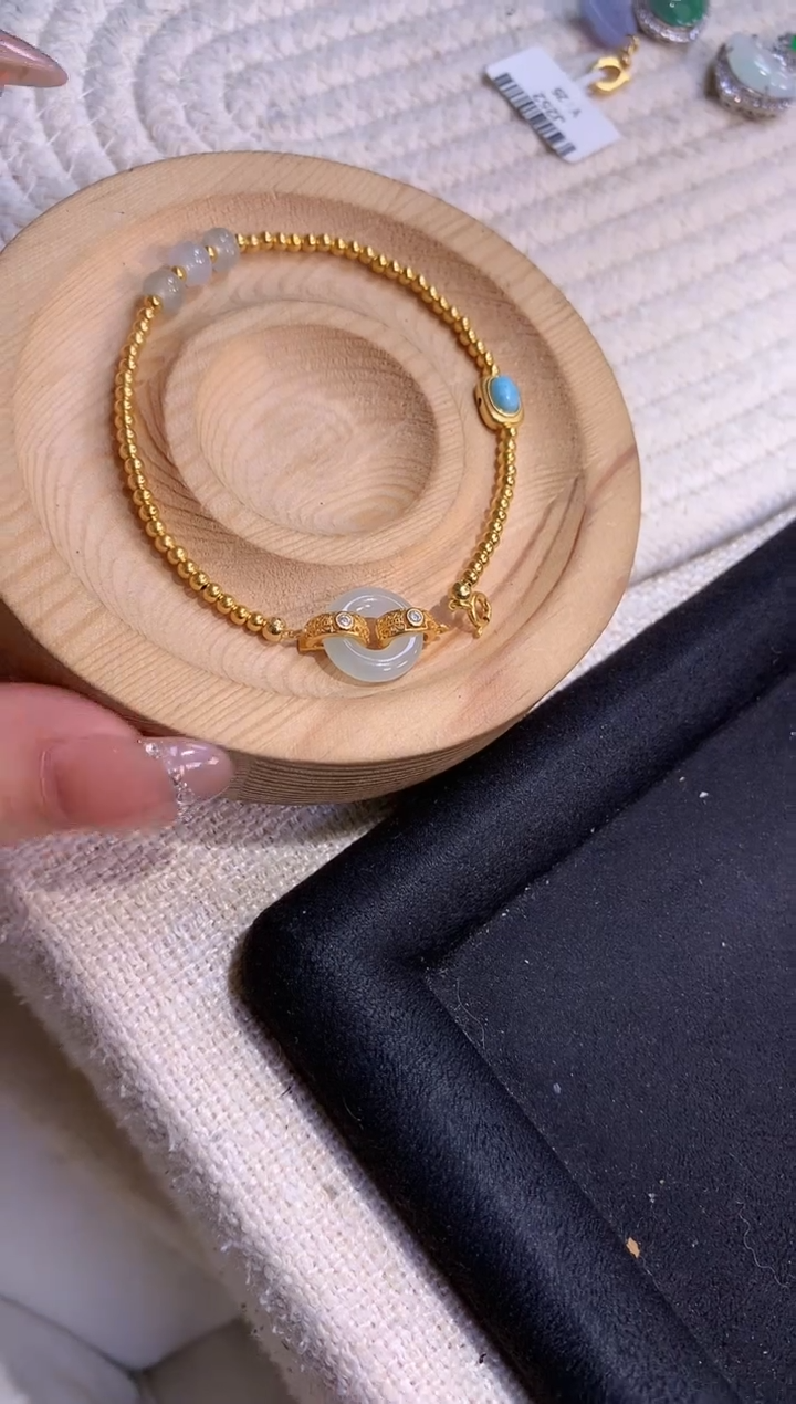 银S925镶嵌手串翡翠手串