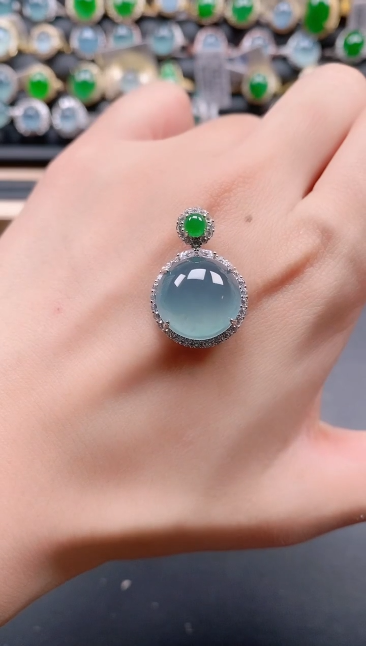 银S925镶嵌戒指翡翠111