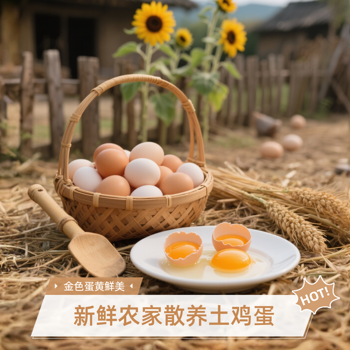 【助农专属】50枚散养土鸡蛋新鲜营养健康鲜蛋40g~45g/枚农家五谷