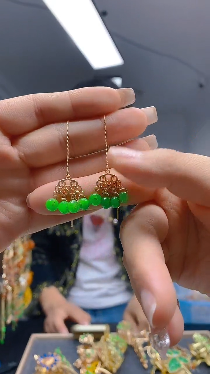 【闪购商品】翡翠耳饰合金295翡翠耳线