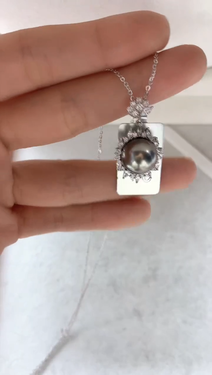 银S925镶嵌套链海水珍珠1