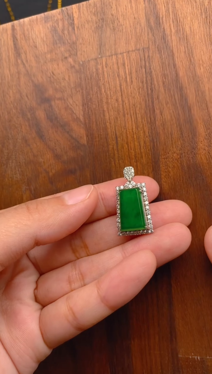 【闪购商品】翡翠吊坠(不含链)银S925镶嵌无事牌