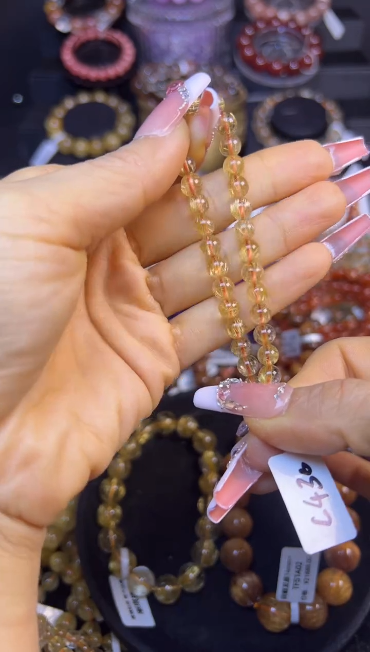 未镶嵌手串水晶金发晶6.3mm