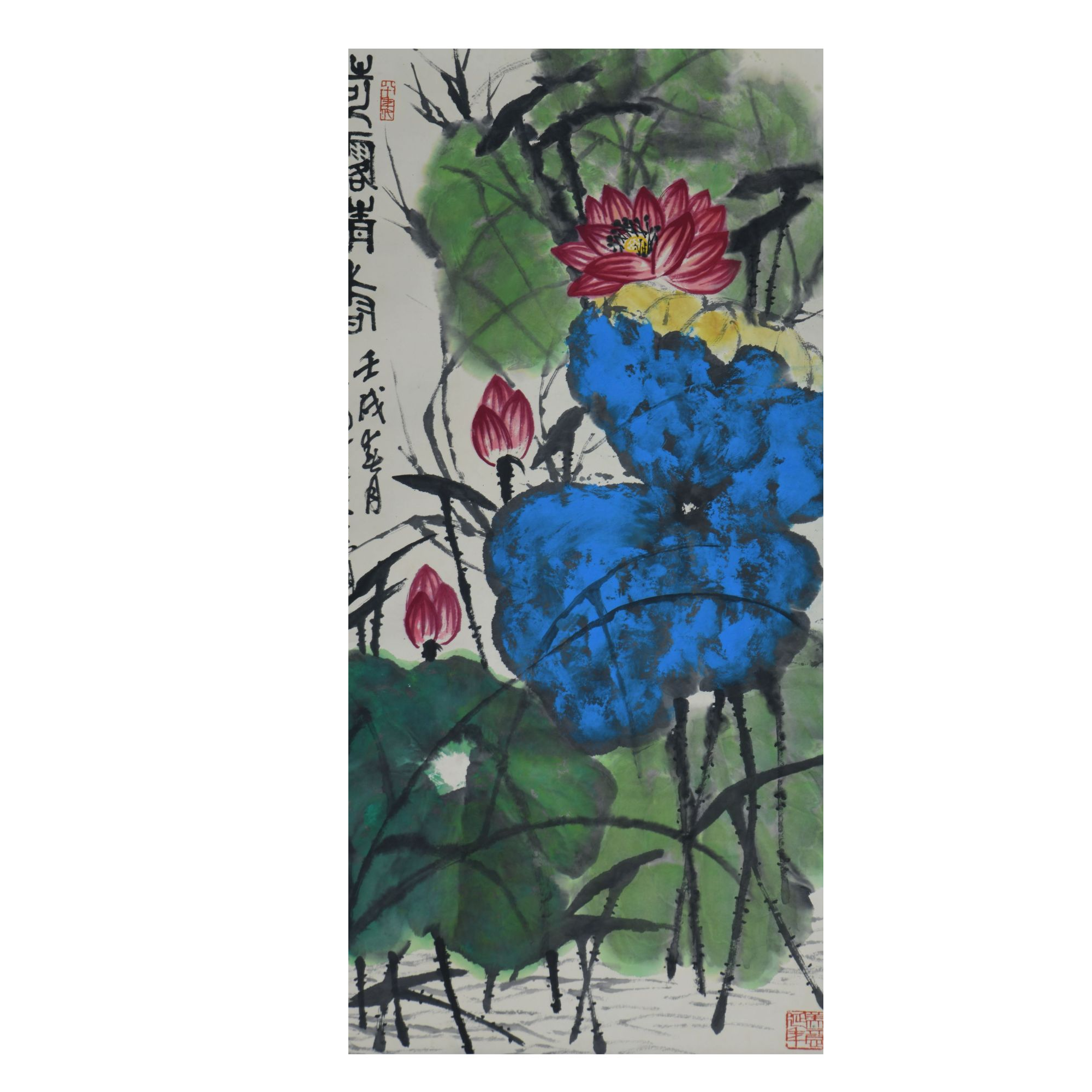 LOT.015 佚名 荷露 纸本立轴 135*68cm 1522