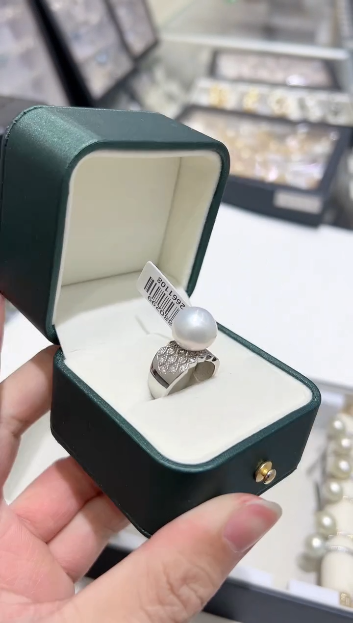 【闪购商品】淡水珍珠戒指银S925镶嵌爱迪生 13-14多样性发一