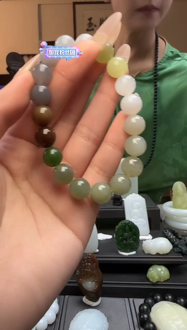 【闪购商品】和田玉多宝圆珠未镶嵌手串（多样性发货）