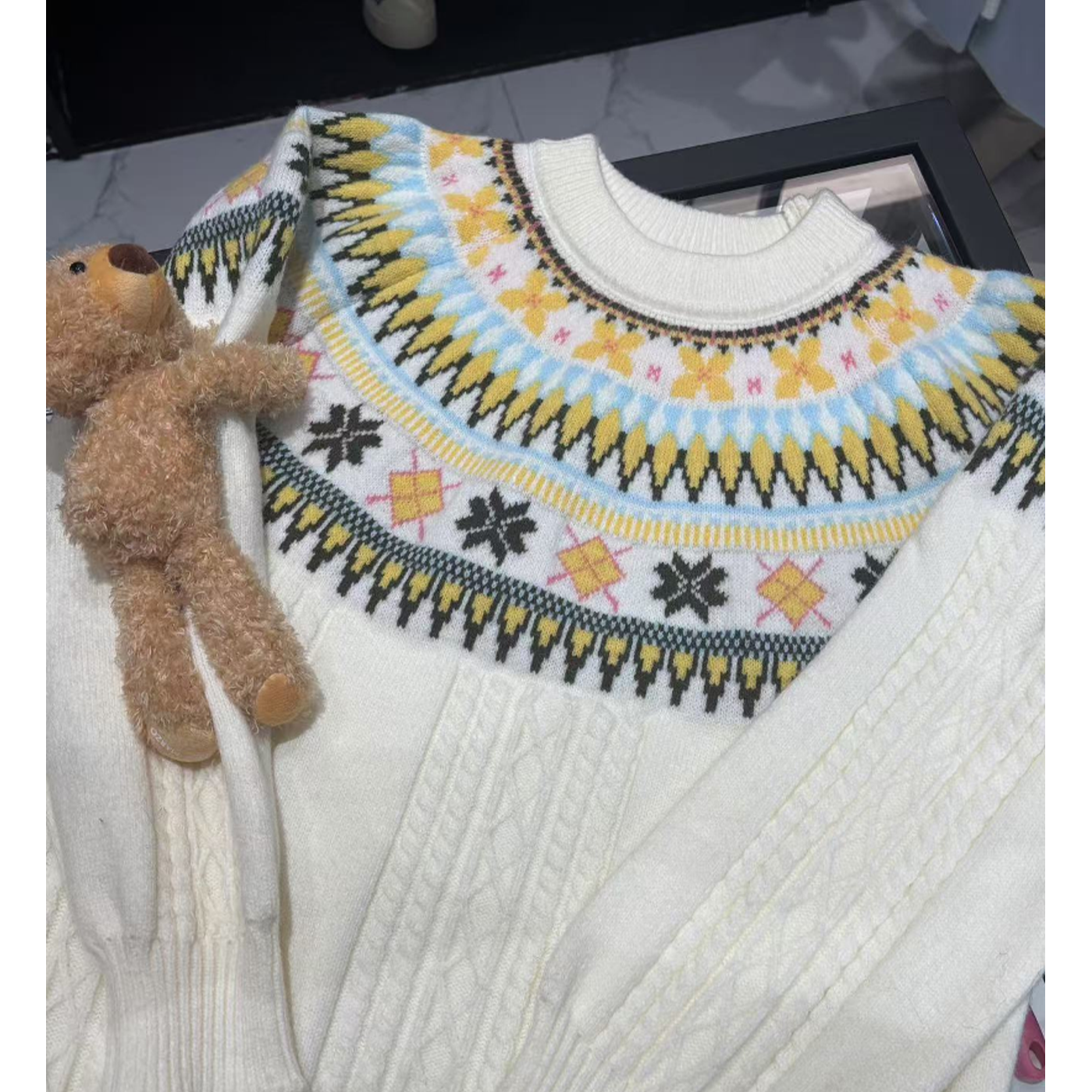 COCO AMAZING（157）长袖针织开衫毛衣外套公仔装饰 5N701MY125