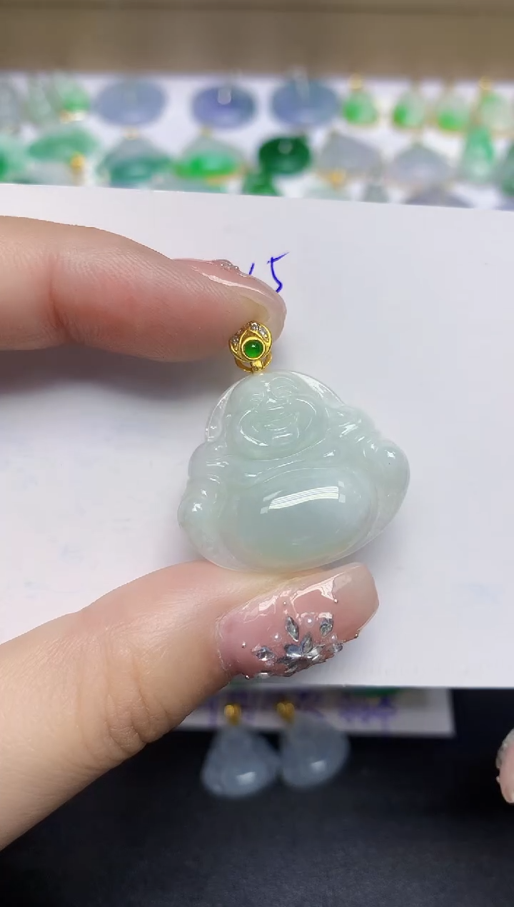 颈饰未镶嵌翡翠天然缅甸翡翠A货翡翠百元以上9元证书费自理