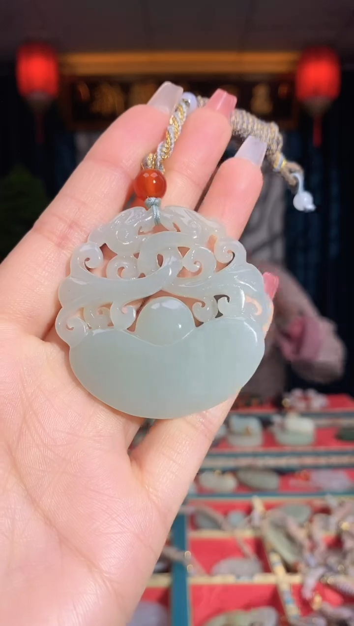 【闪购商品】和田玉挂件未镶嵌元宝牌