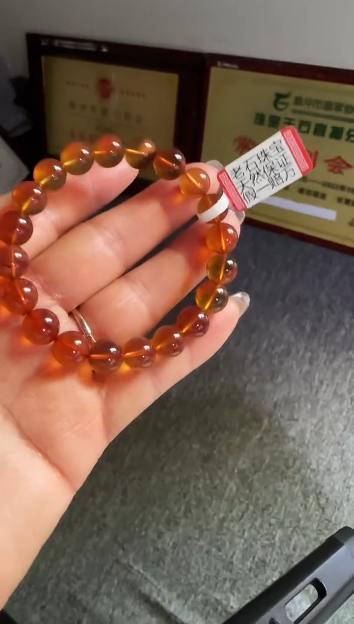 手串琥珀未镶嵌#6缅甸琥珀紫罗兰手串9mm