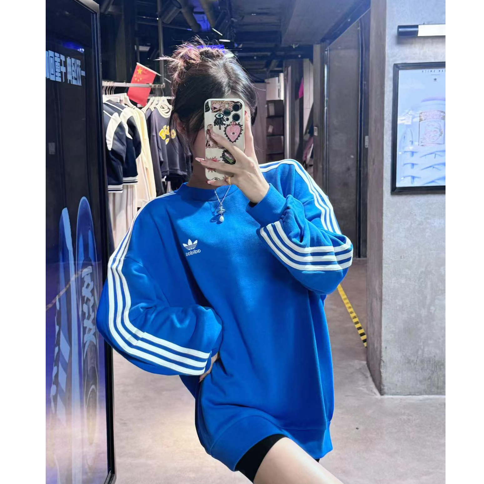 adidas三叶草秋季休闲百搭宽松欧若风圆领运动卫衣JN9786/87/89