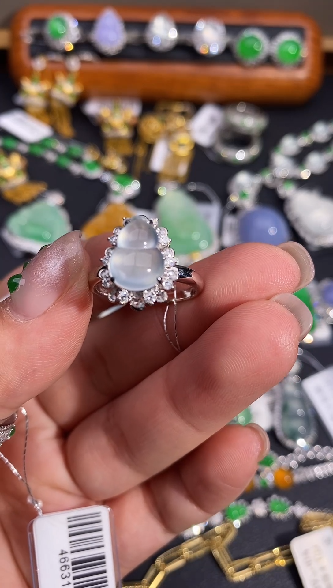 【闪购商品】翡翠戒指18K金镶嵌戒指