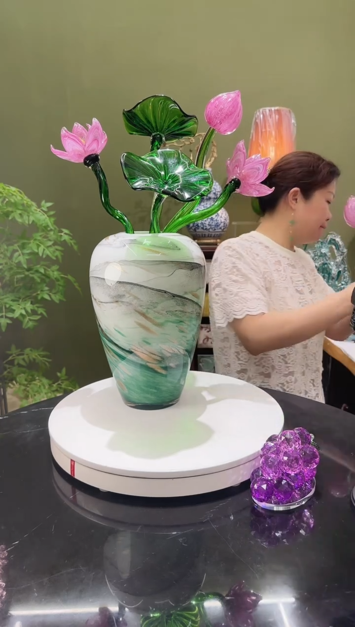 琉璃荷塘月色，花瓶 +荷花套餐