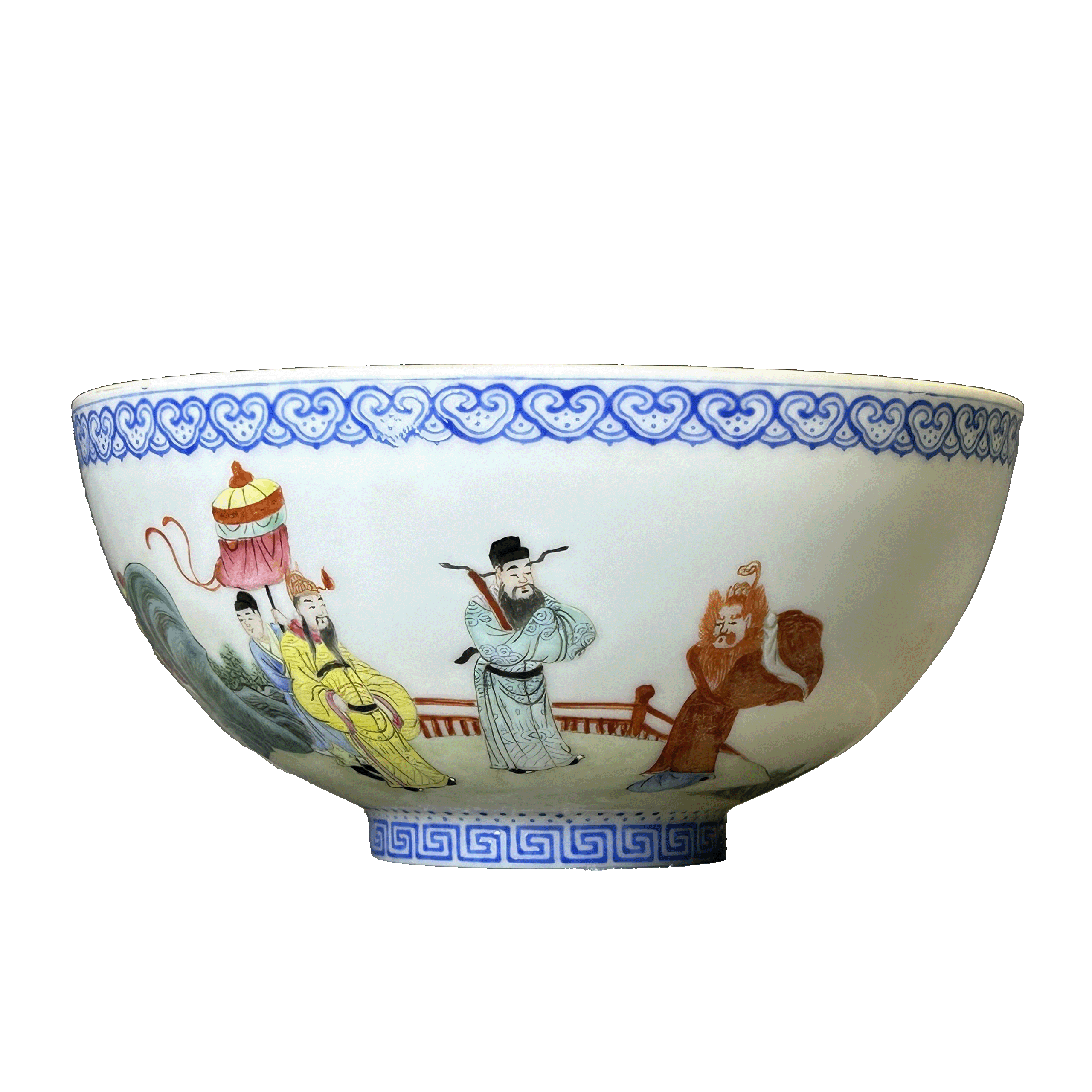25067335x粉彩钟馗嫁妹纹蛋壳瓷碗