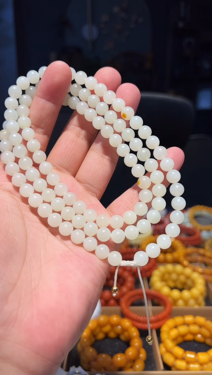 未镶嵌手串和田玉8+108