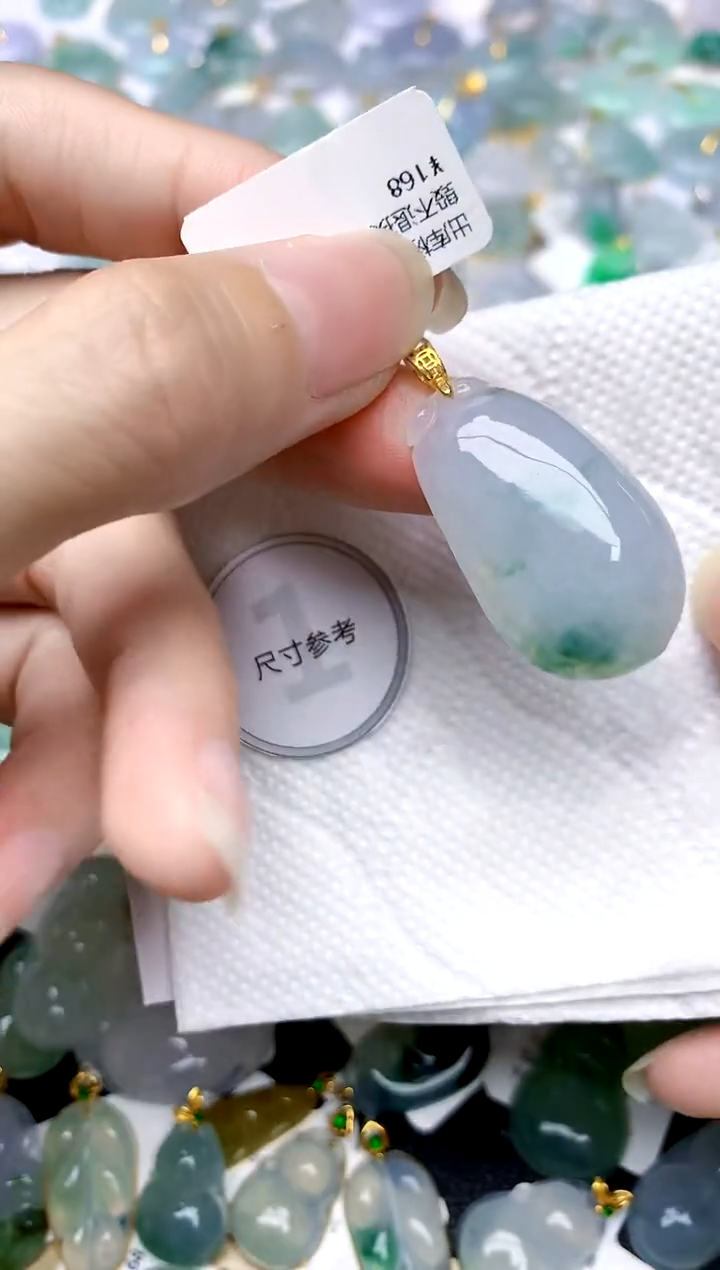 颈饰银S925镶嵌翡翠天然A货翡翠