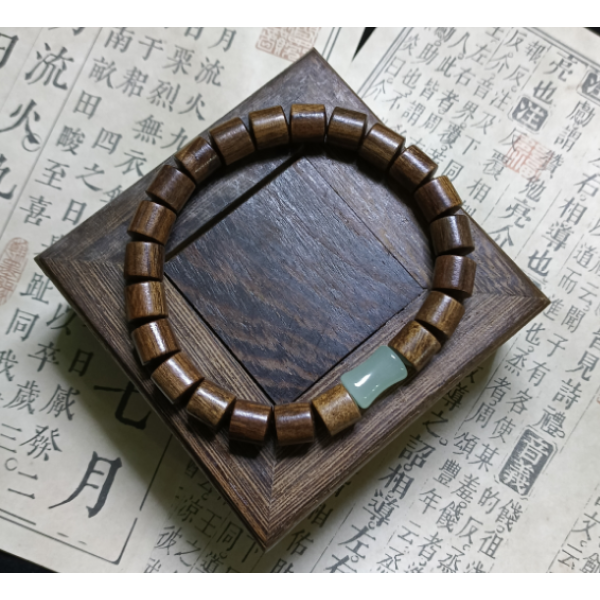 黑花梨8MM桶珠竹节手串单圈  （无礼盒）STJ076