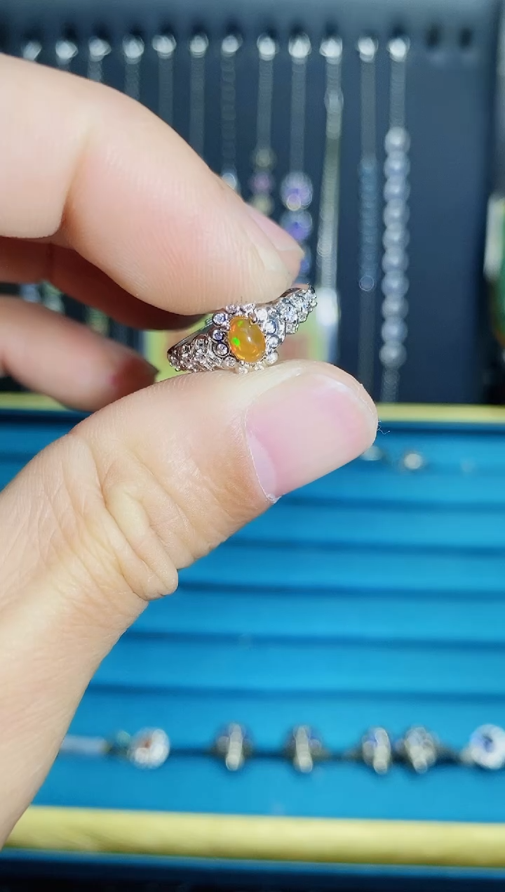 【闪购商品】欧泊戒指银S925镶嵌2211