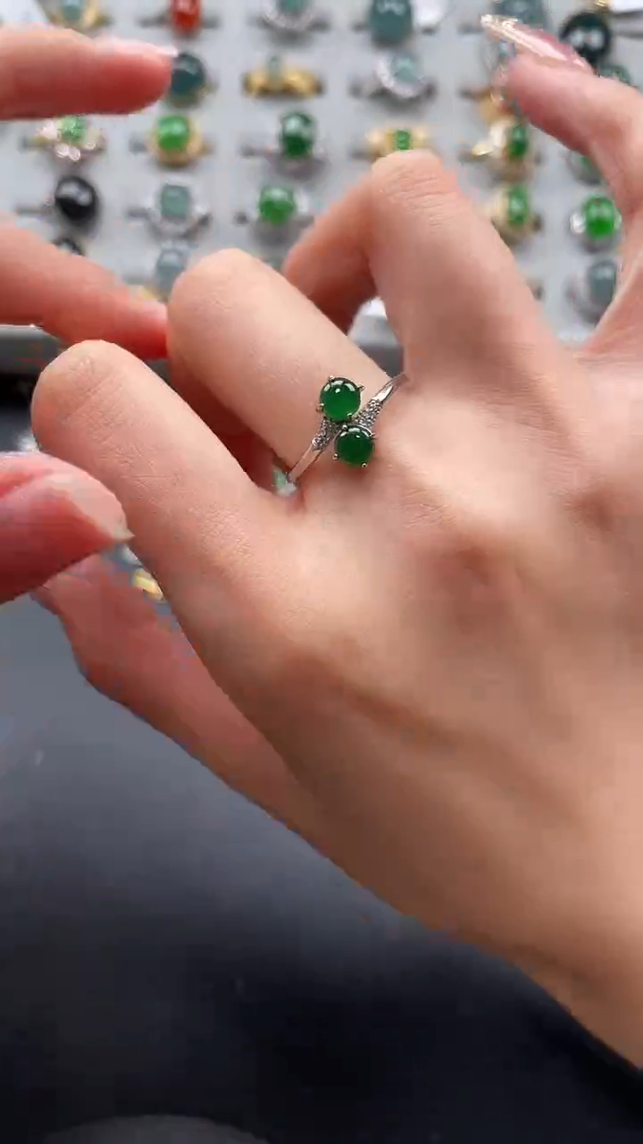 【闪购商品】翡翠戒指银S925镶嵌56754754