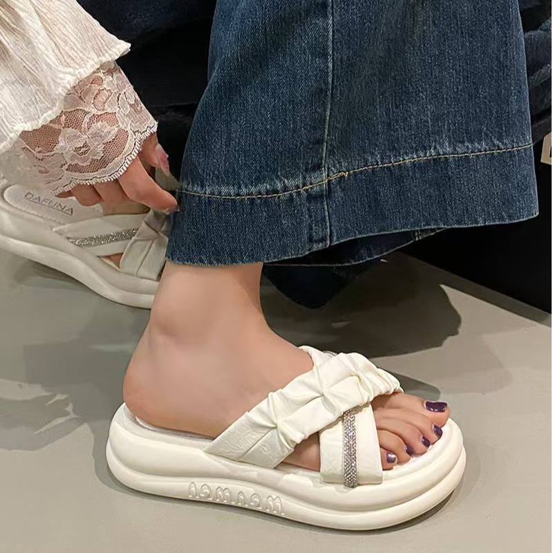 2025夏季新款拖鞋女时尚百搭女鞋外穿中跟沙滩凉拖6802-1