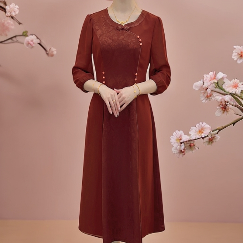 【典雅定制】早秋季新款优雅修身洋气显瘦高品质收腰连衣裙