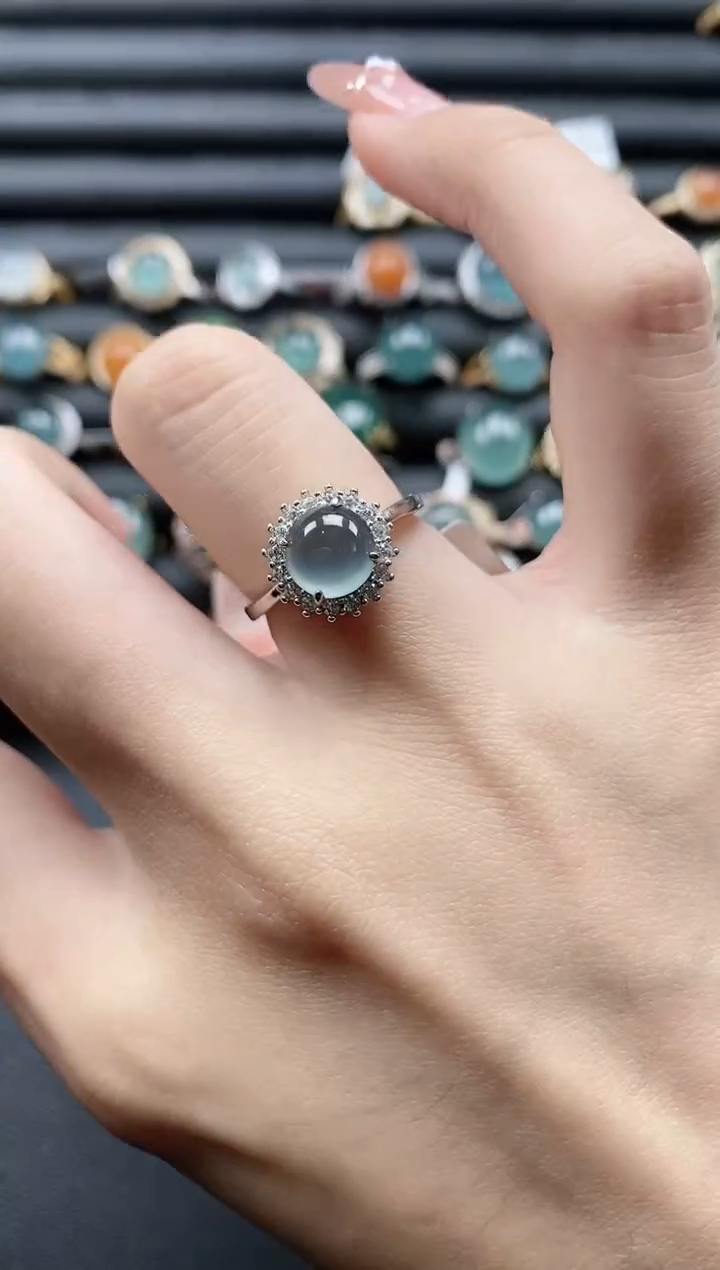 【闪购商品】翡翠戒指银S925镶嵌111111