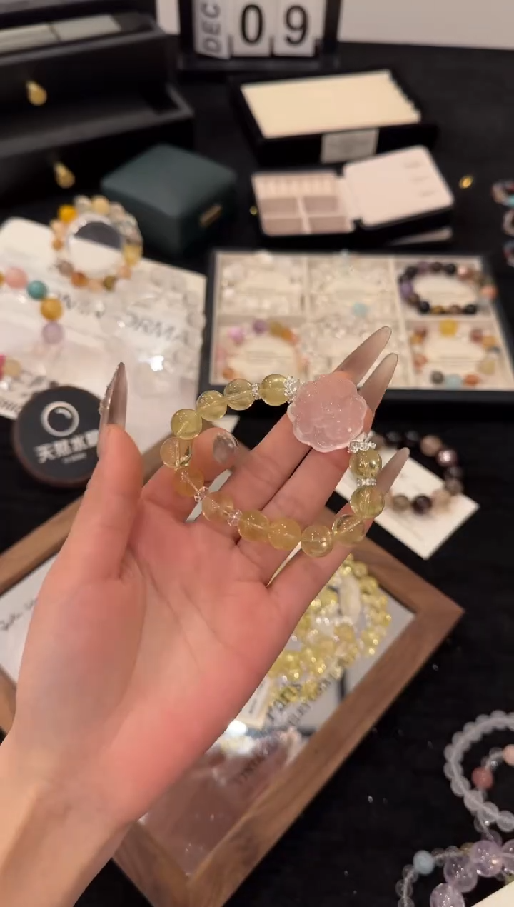 合金手链水晶黄水晶x3483