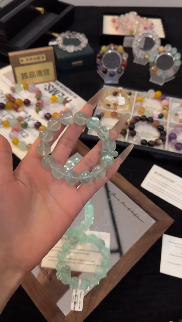 合金手链水晶绿萤石手链x3392