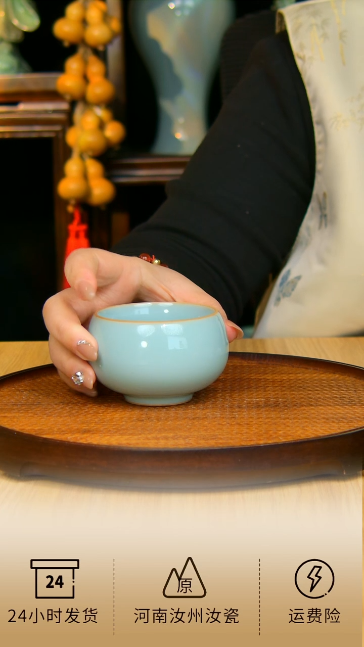 杯子大禅定原矿天青不完美全手工