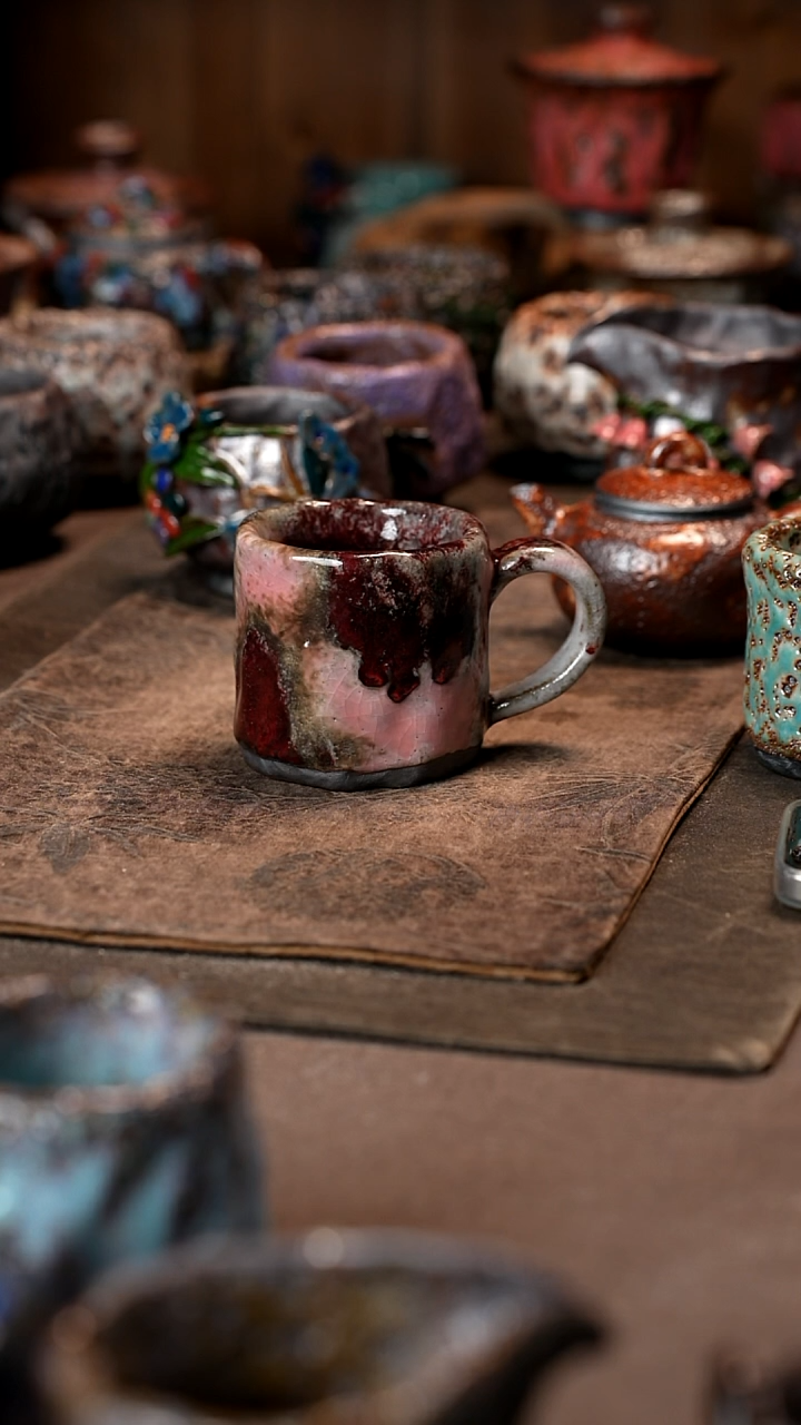 景德镇柴烧志野杯