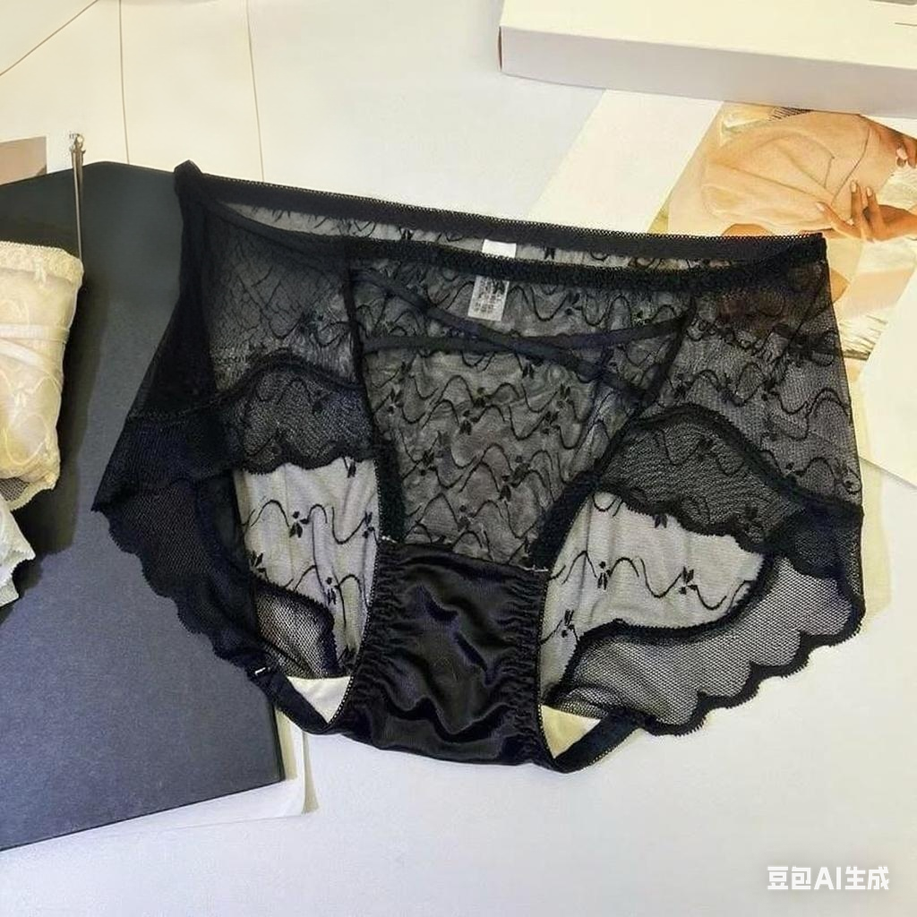 女士平腰蕾丝性感透气舒适桑蚕丝三角内裤