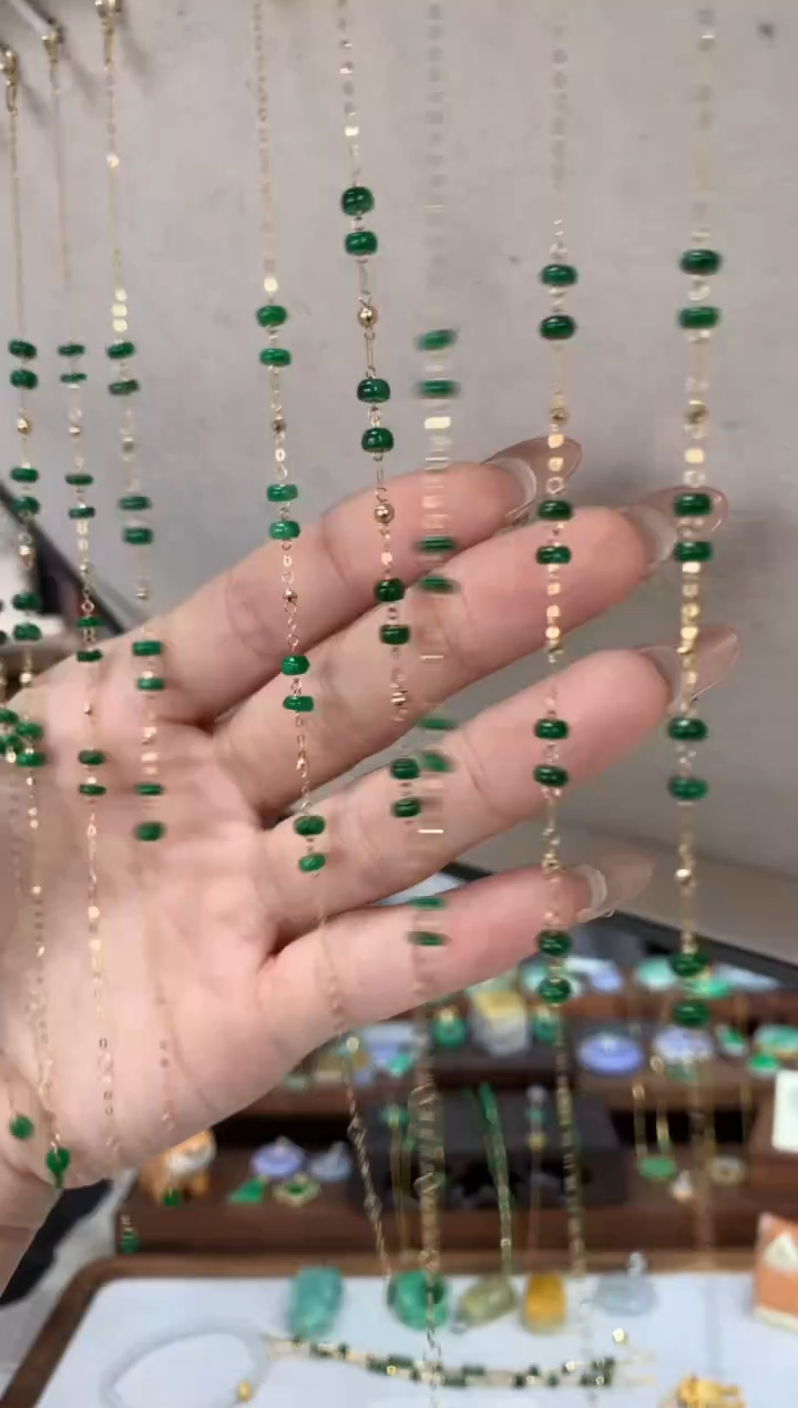 【闪购商品】翡翠手链18K金镶嵌手链多样性发货1件