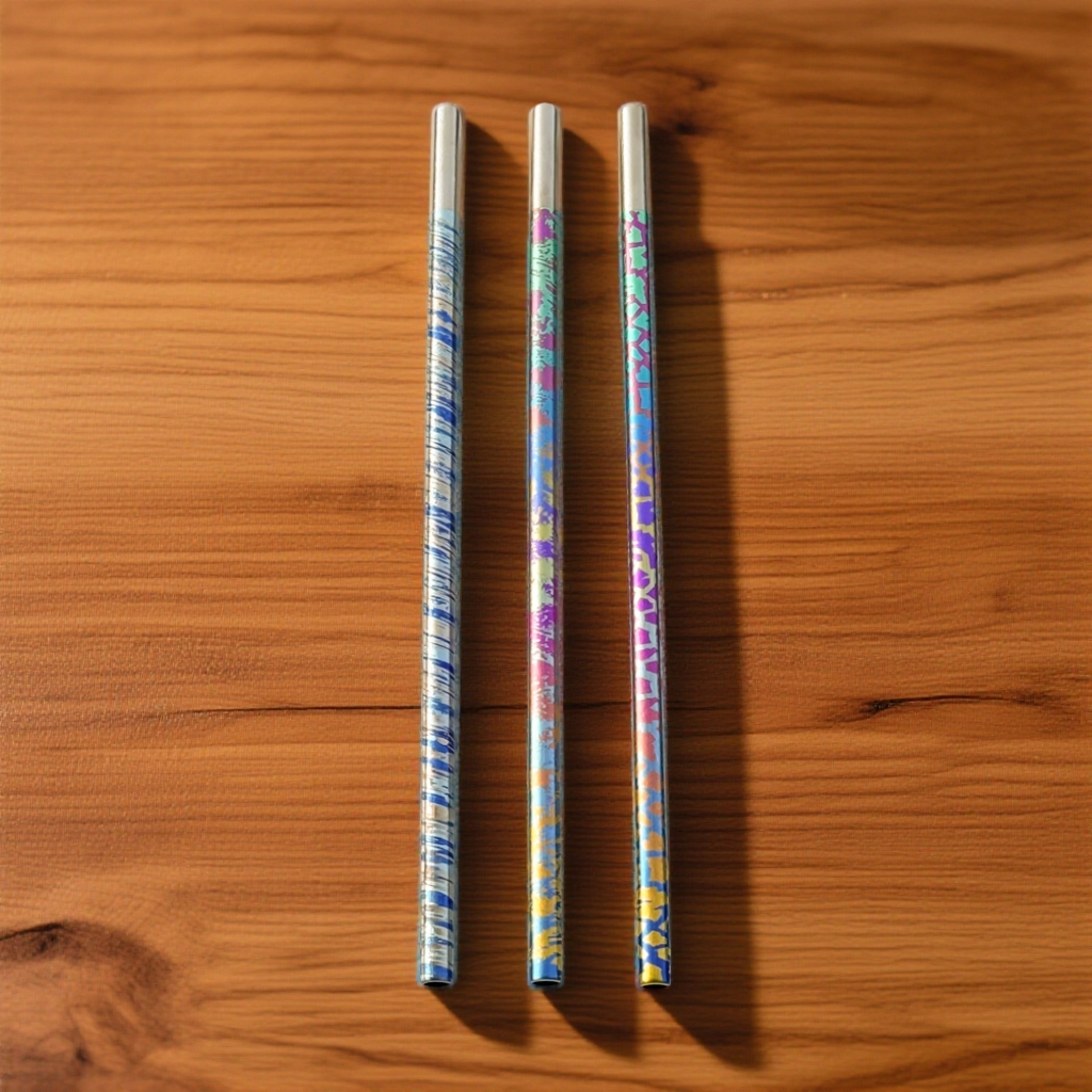 执彩纯钛吸管1根保温杯咖啡杯水杯耐高温长款吸管20cm