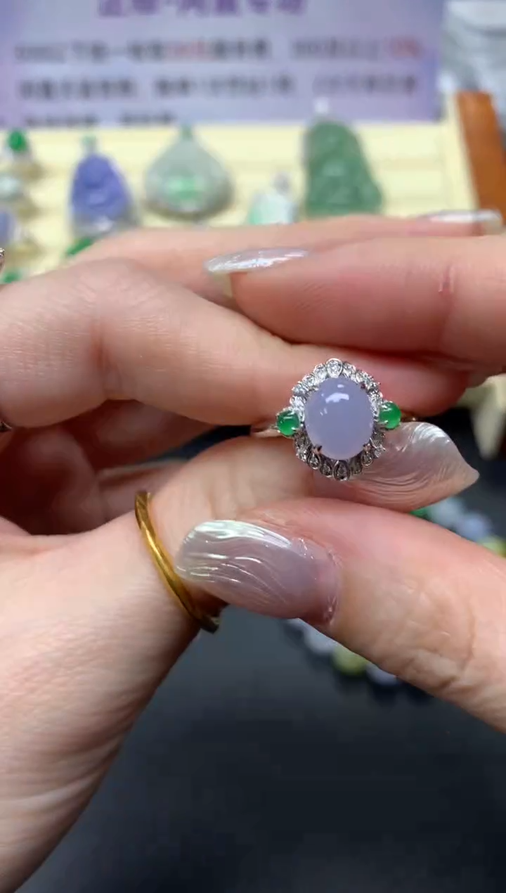 【闪购商品】翡翠戒指18K金镶嵌戒指|2600