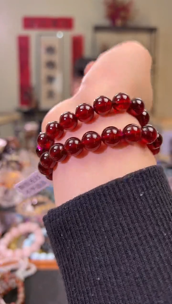 【闪购商品】石榴石手串未镶嵌11+mm石榴石手串（多样性发其一）