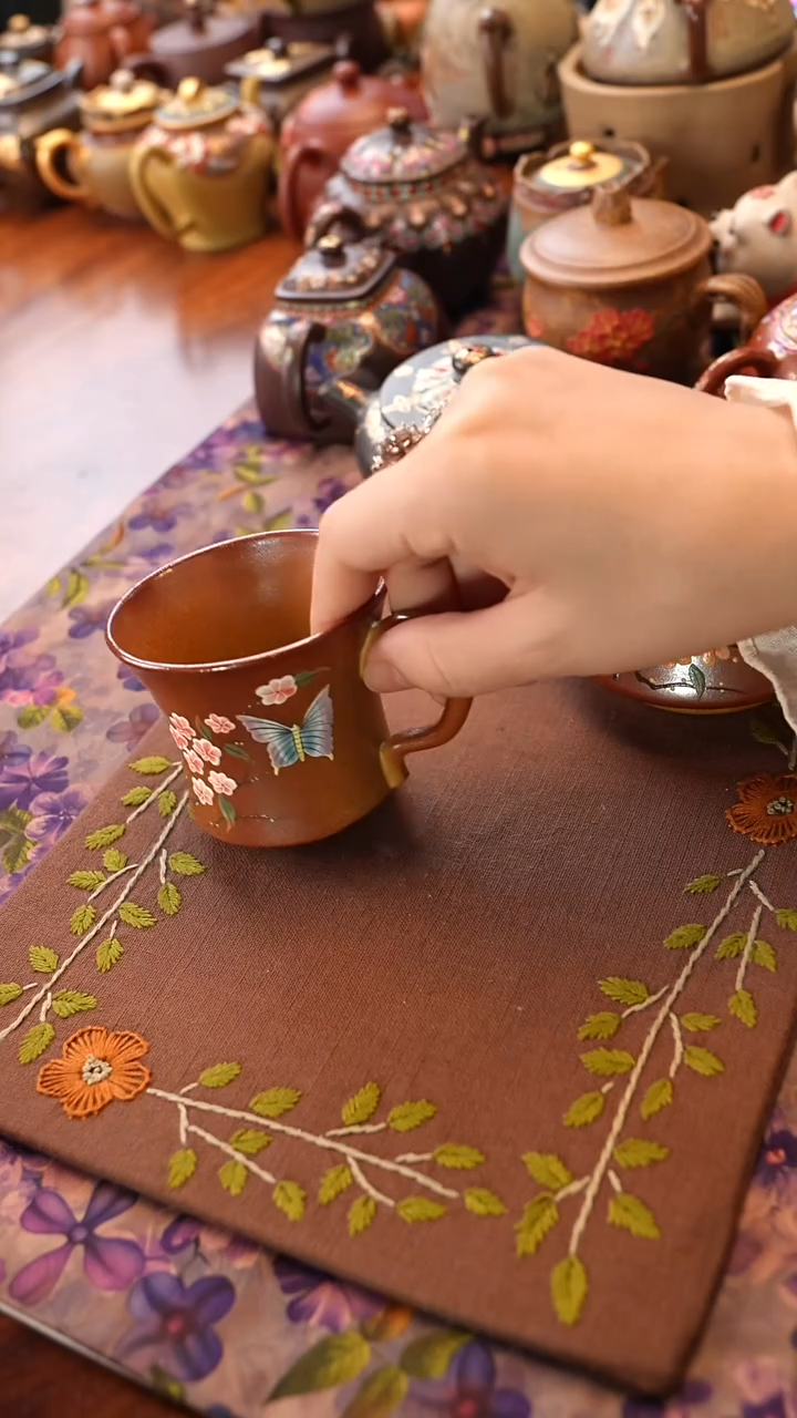 茶壶紫砂柴烧把手杯