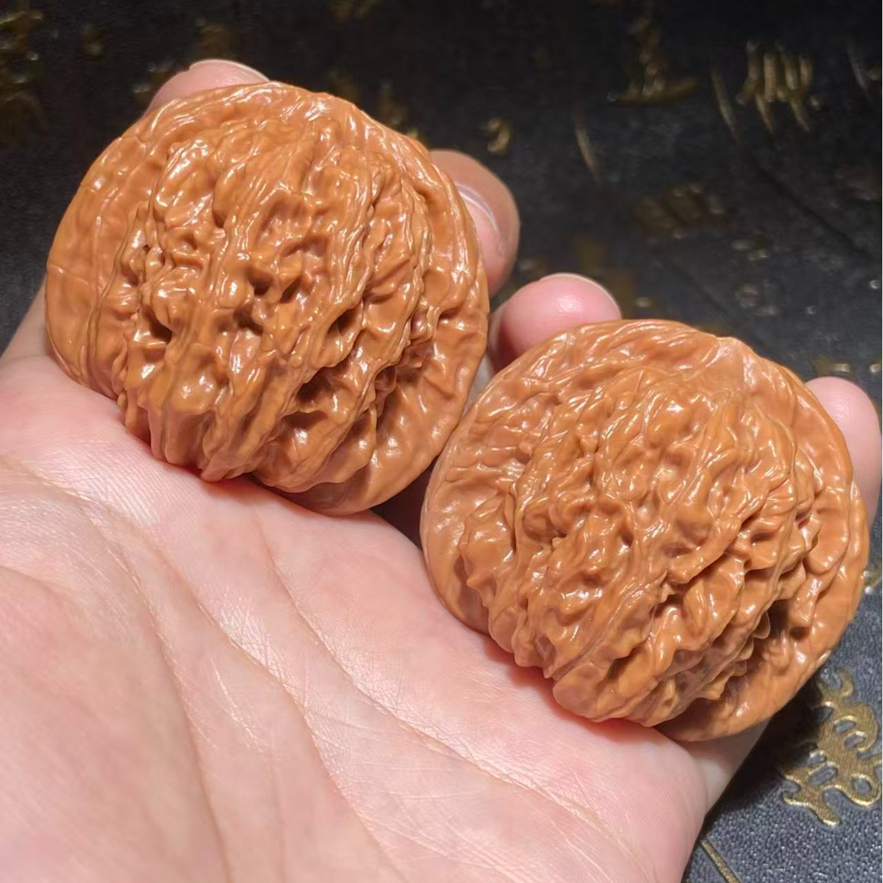 文玩核桃把件四座楼边44肚39高38