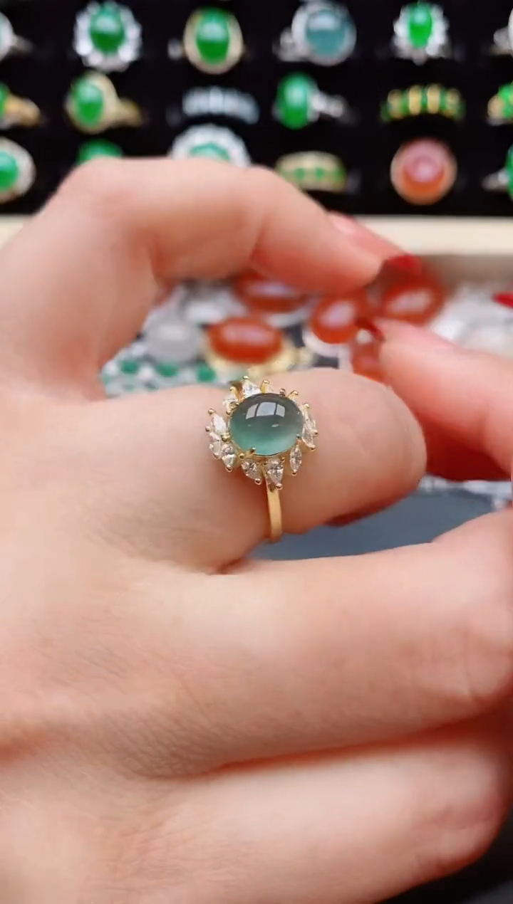 【闪购商品】翡翠戒指银S925镶嵌321321