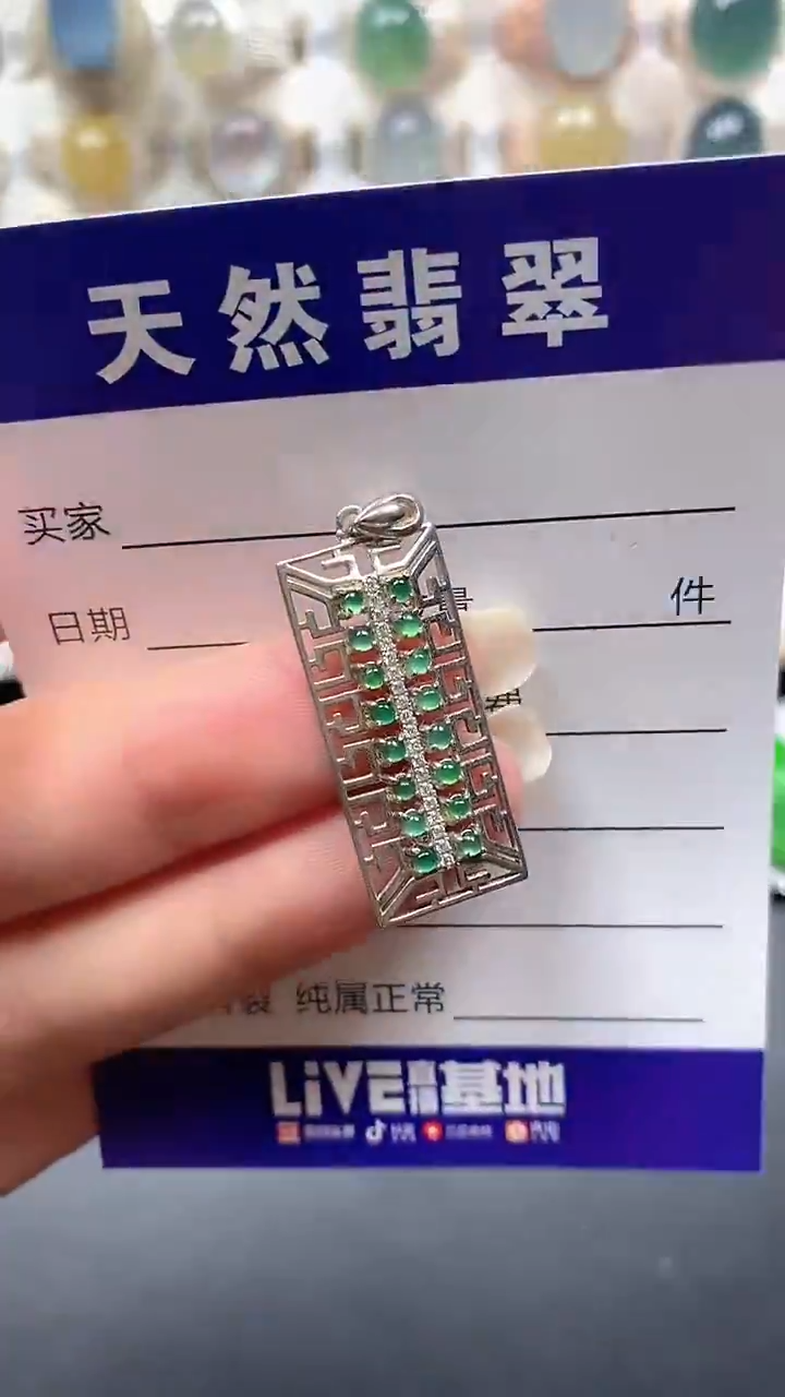 颈饰银S925镶嵌翡翠46