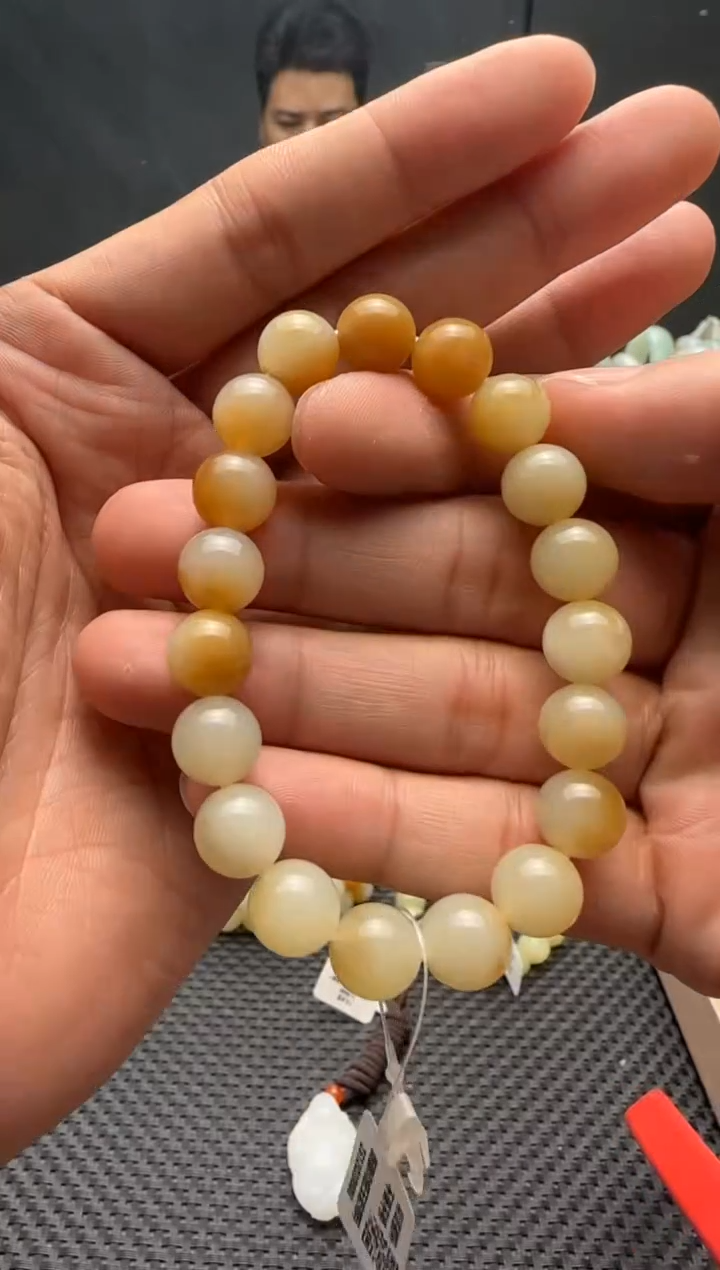 未镶嵌手串和田玉我****吧若羌糖手串卡10