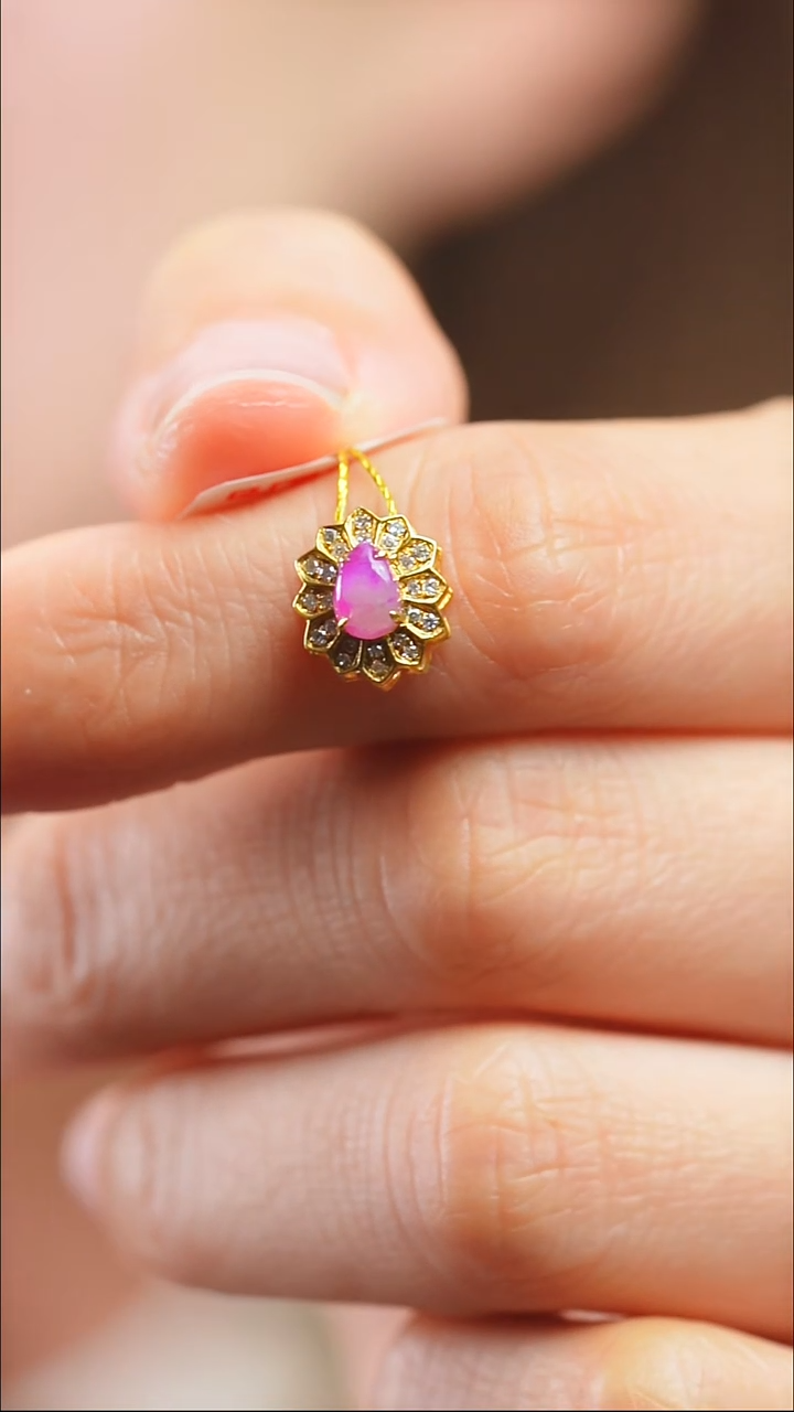 苏纪石（舒俱来）18K金镶嵌吊坠(不含链)342