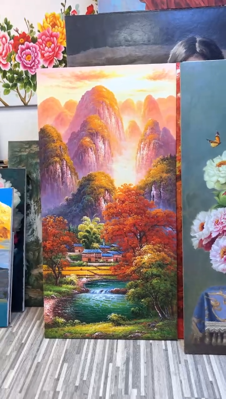 【闪购商品】油画手绘风景加框90*170