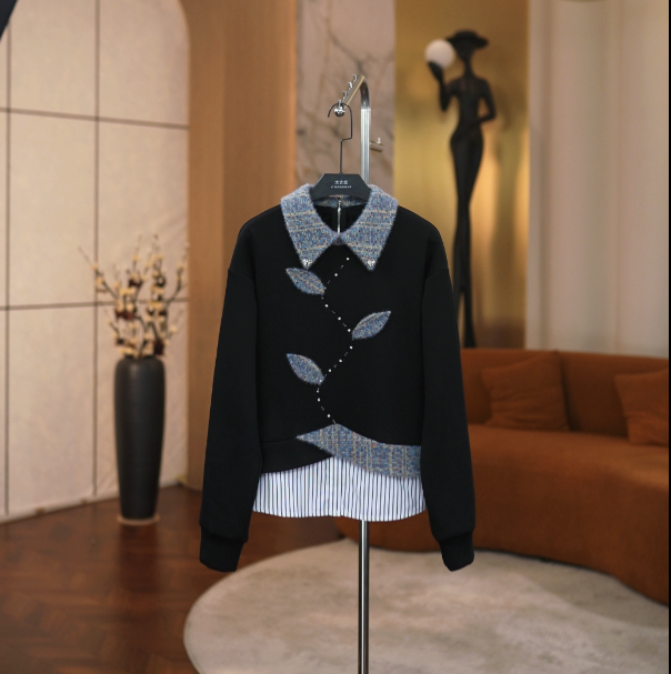 秋冬轻奢简约舒适感设计重工显瘦气质卫衣JT-A2161