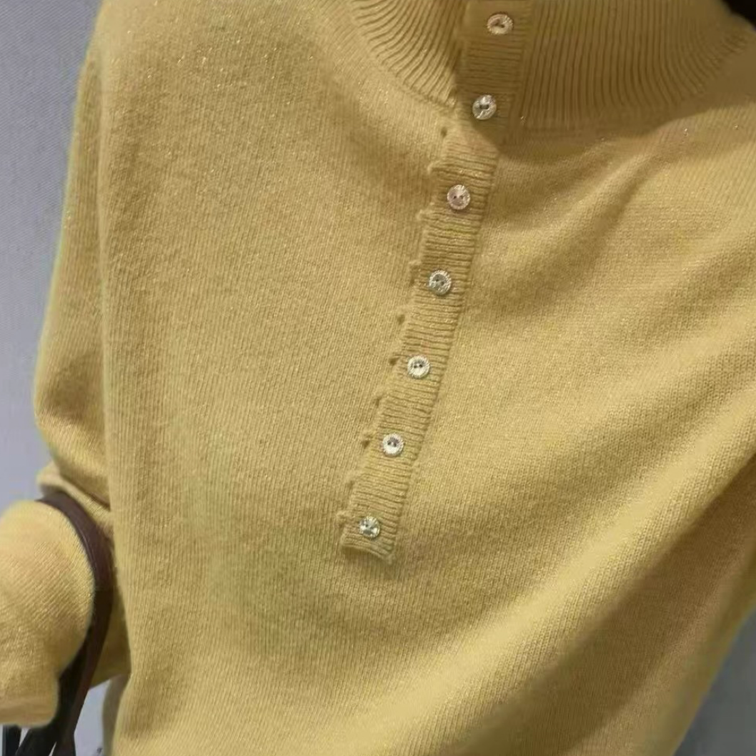 【XIAOHUIHUI】 【绵羊毛+山羊绒】高支针织半高领毛衣