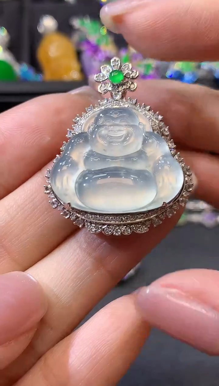 【闪购商品】翡翠吊坠(不含链)18K金镶嵌D45