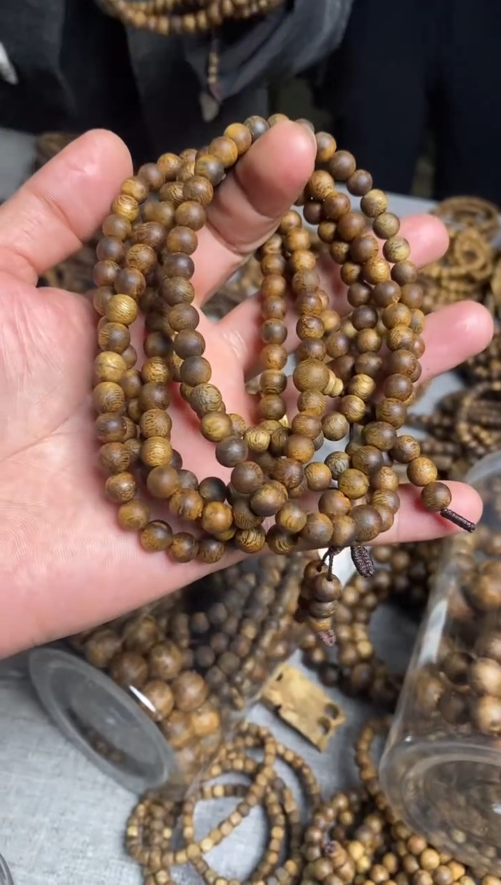 沉香手串千里香07圆珠多圈手串17+