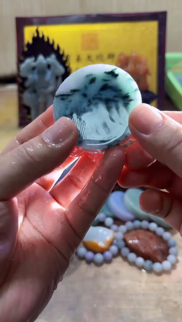 未镶嵌挂件翡翠A货常星6535