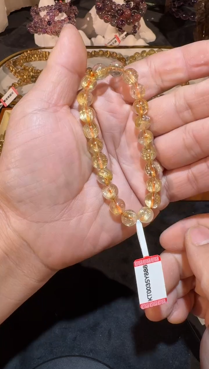 未镶嵌手串发晶SJ-712金发晶