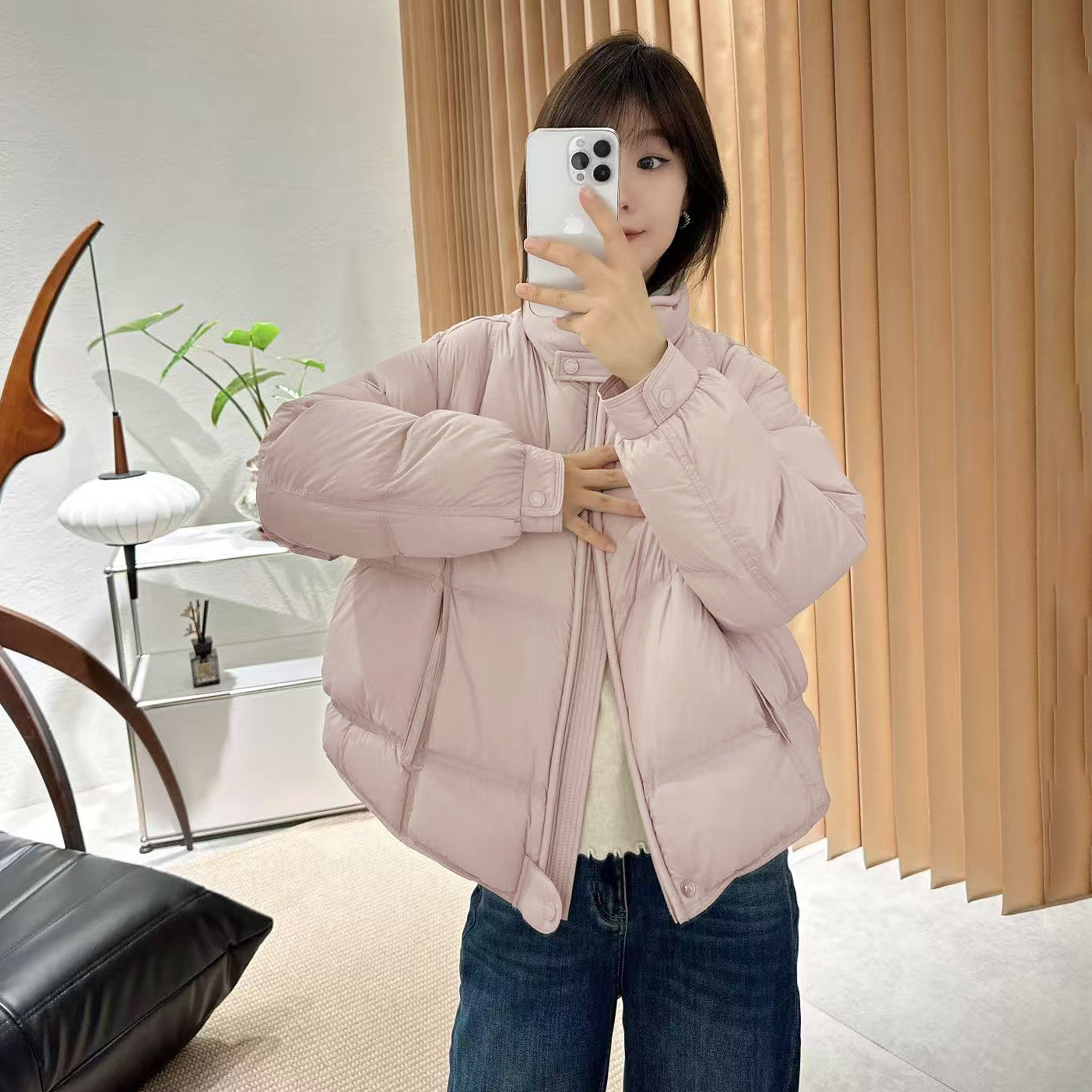 【褚培培自制】CHUPEIPEI/秋冬90鸭绒欧版气质森系减龄纯色羽绒服女