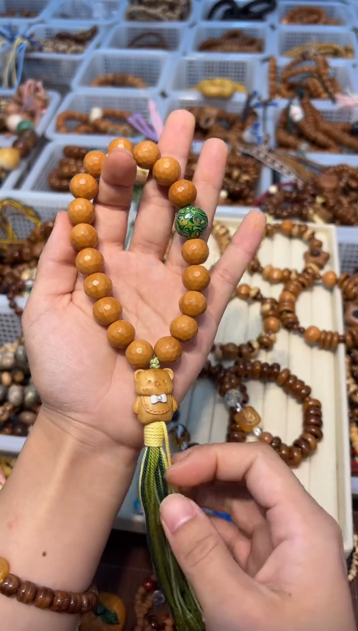 吊坠白玉菩提卡14钻面猴头手持